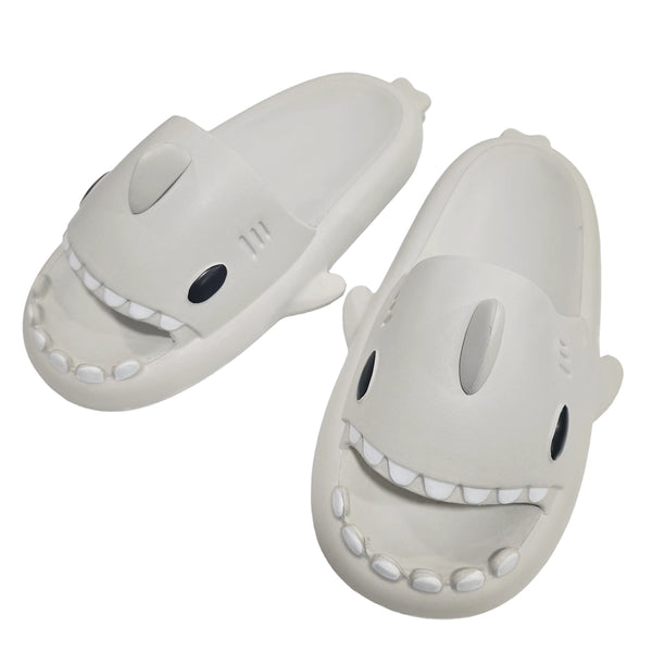 ustyle Ανδρικές Παντόφλες καλοκαιρινές αντιολισθητικές με σχέδιο καρχαρίας Γκρι US-250592