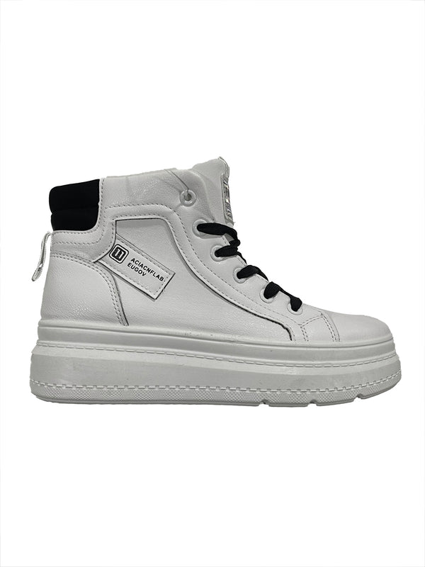 ustyle Γυναικεία sneakers σε μποτάκια Λευκό US-00518