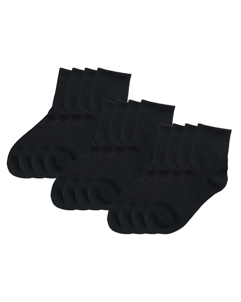 ustyle Ανδρικές Κάλτσες ημίκοντες 100% βαμβάκι σετ 12 ζευγάρια Μαύρο US-8896712