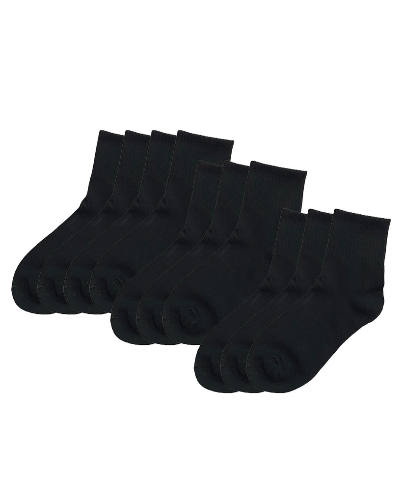 ustyle Ανδρικές Κάλτσες ημίκοντες 100% βαμβάκι σετ 9 ζευγάρια Μαύρο US-889679