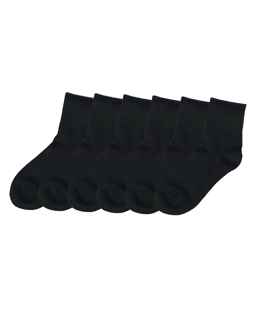 ustyle Ανδρικές Κάλτσες ημίκοντες 100% βαμβάκι σετ 6 ζευγάρια Μαύρο US-889676