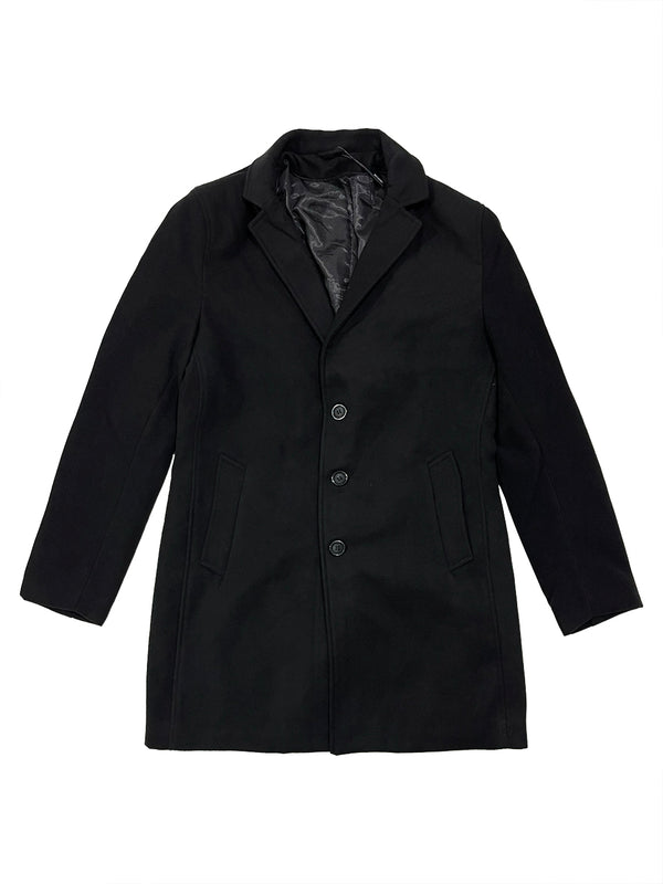 ustyle Ανδρικό παλτό με αποσπώμενη κουκούλα US-8808 Μαύρο