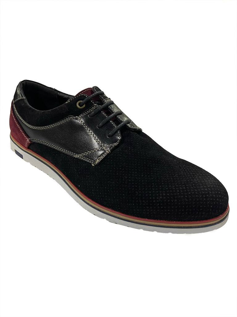 Ανδρικά casual παπούτσια δετά suede Μαύρο DQ-2058