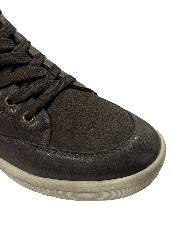 Ustyle Ανδρικά casual παπούτσια από suede και δερματίνη καφέ MF-5018