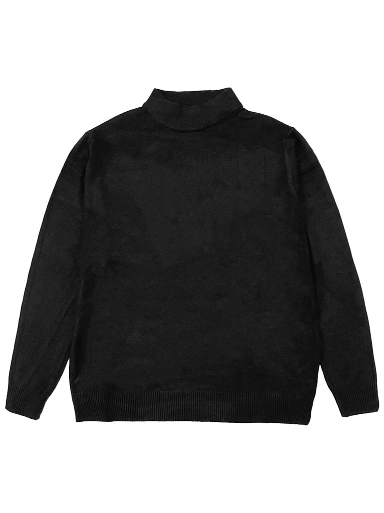 ustyle Γυναικεία μπλούζα πλεκτή πουλόβερ μονόχρωμη μαύρο US-55338