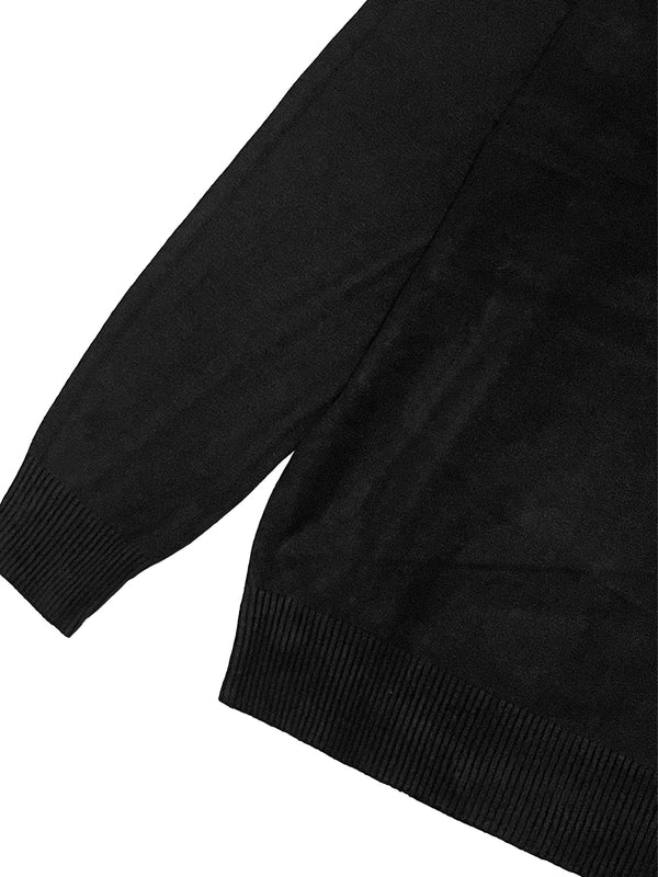 ustyle Γυναικεία μπλούζα πλεκτή πουλόβερ μονόχρωμη μαύρο US-55338