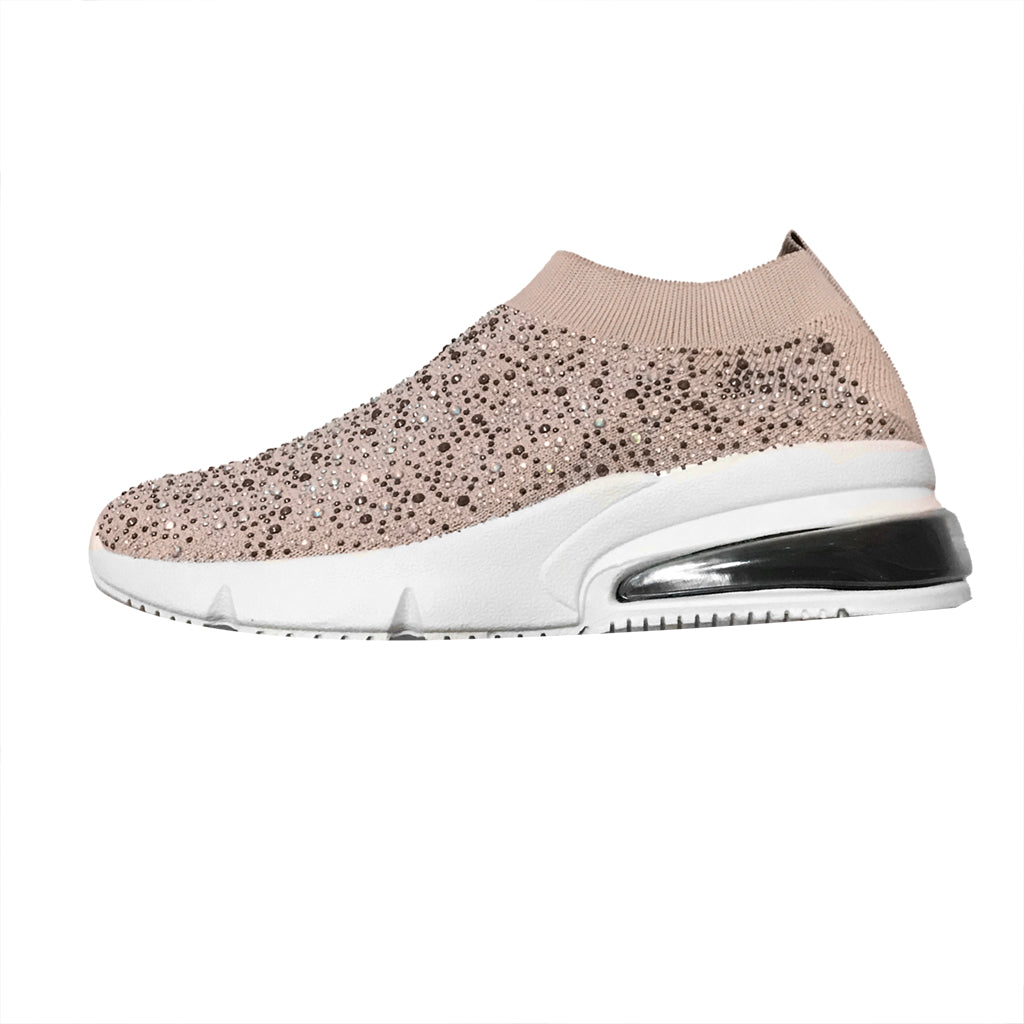 Γυναικεία sneakers αθλητικά παπούτσια τύπου κάλστα Με στρας ροζ US-9159