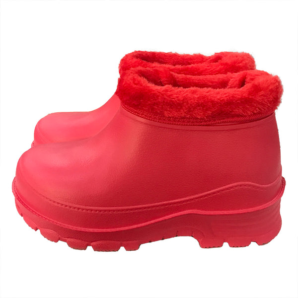 ustyle Παιδικές γαλόστες αδιάβροχες με επένδυση γούνα κόκκινο US-30028