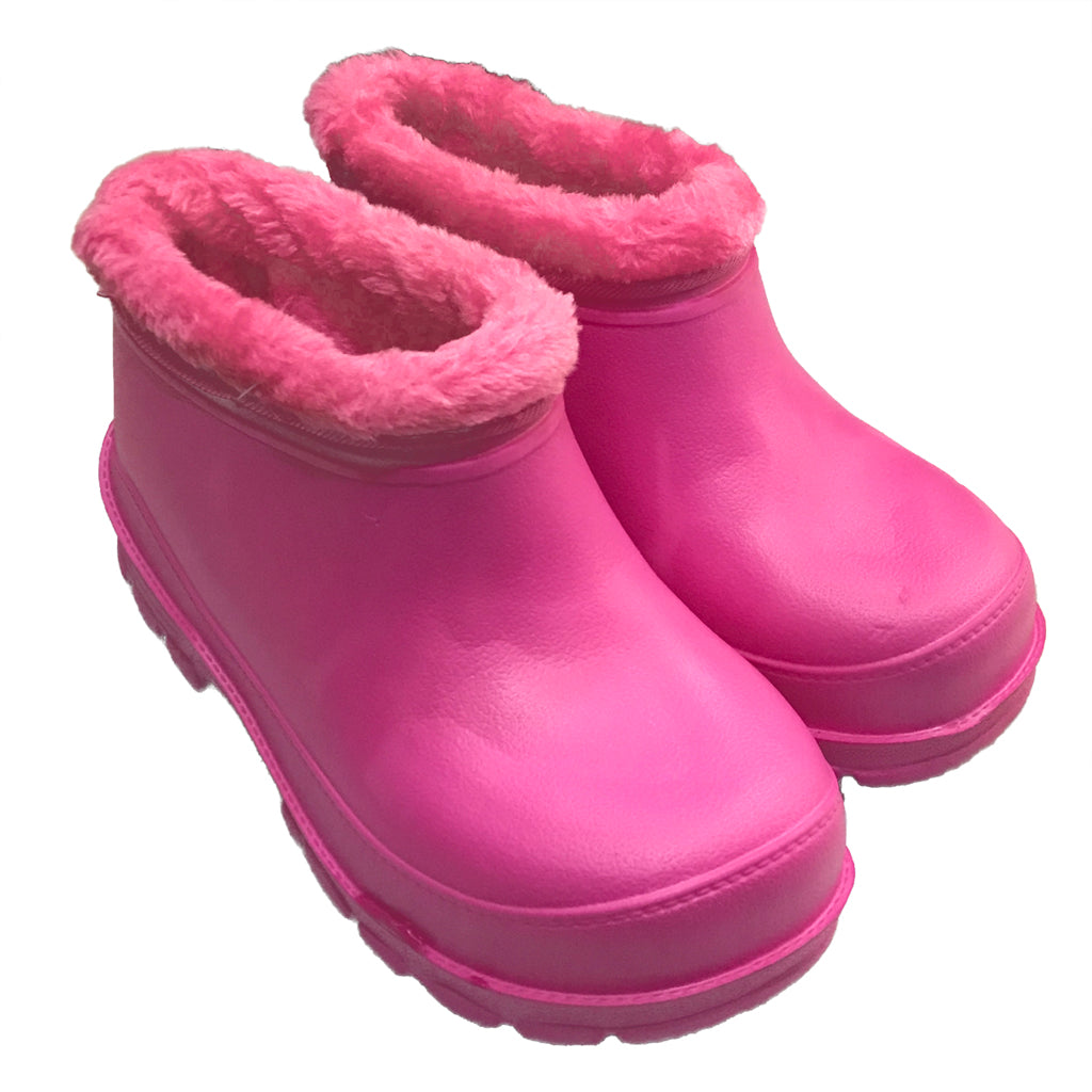 ustyle Κοριτσίστικες γαλόστες αδιάβροχες με επένδυση γούνα Φούξια US-30028