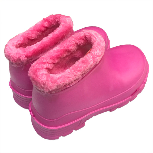 Κοριτσίστικες γαλόστες αδιάβροχες με επένδυση γούνα Φούξια US-30028