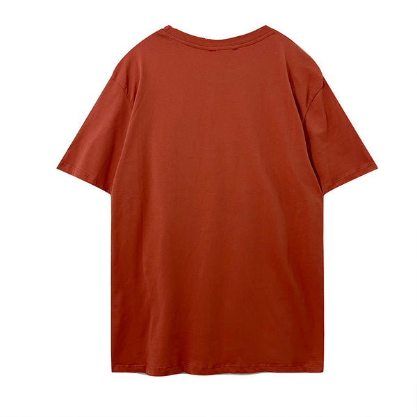 Ustyle Ανδρική Μπλούζα/T-shirt βαμβακερή κοντομάνικη μεγάλα μεγέθη σε χρώμα κεραμιδί 874200