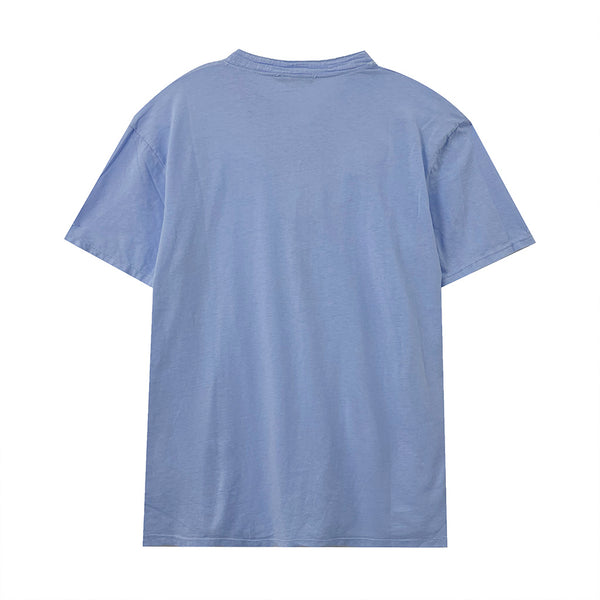 Ustyle Ανδρικό Μπλούζακι λινό κοντομάνικη με V λαιμόκοψη γαλάζιο 13560