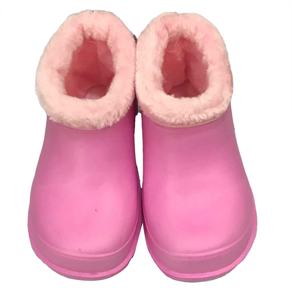 Κοριτσίστικες γαλόστες αδιάβροχες με επένδυση γούνα Ροζ US-30028