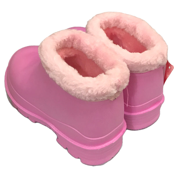 ustyle Κοριτσίστικες γαλόστες αδιάβροχες με επένδυση γούνα Ροζ US-30028