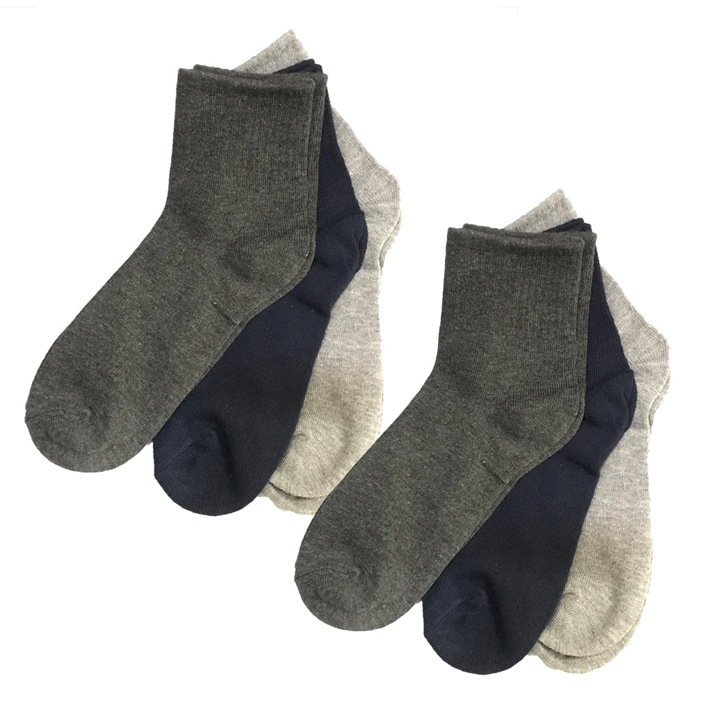 Ανδρικές Κάλτσες ημίκοντες 100% βαμβάκι σετ 6 ζευγάρια πολύχρωμες US-889686