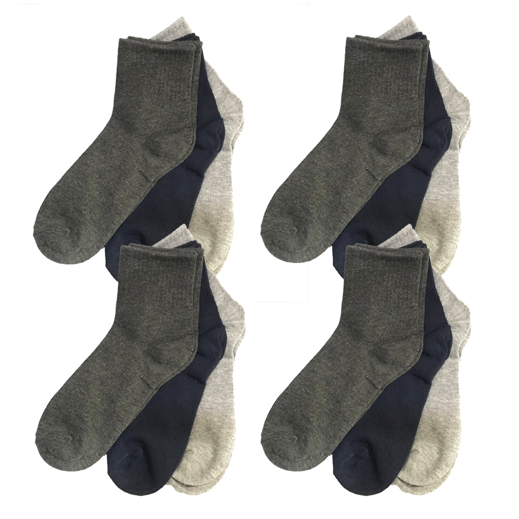Ανδρικές Κάλτσες ημίκοντες 100% βαμβάκι σετ 12 ζευγάρια πολύχρωμες US-8896812