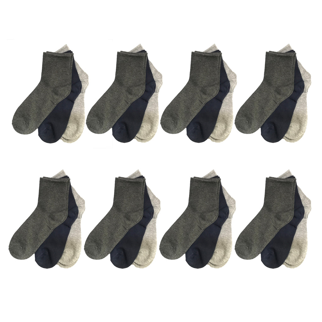 Ανδρικές Κάλτσες ημίκοντες 100% βαμβάκι σετ 24 ζευγάρια πολύχρωμες US-8896824