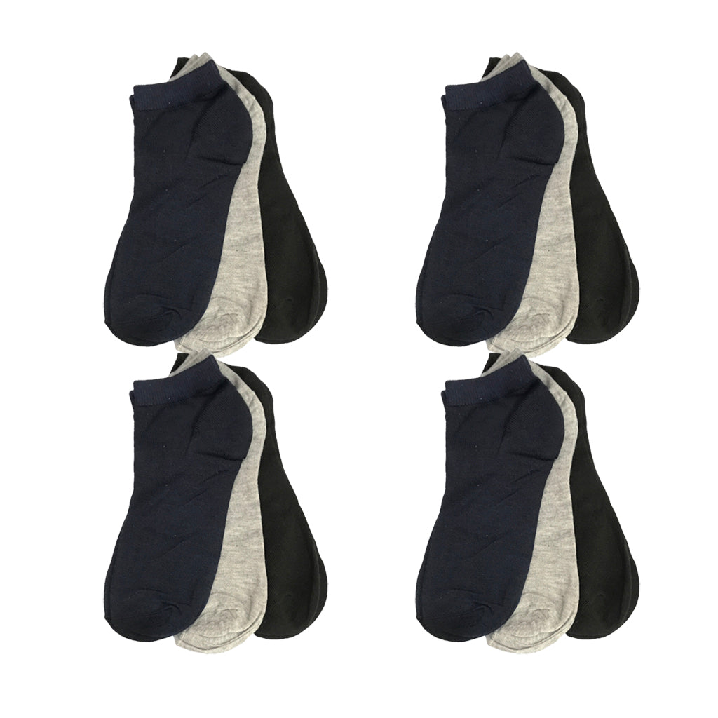 Ανδρικές κοντές Κάλτσες αστραγάλου 100% βαμβάκι σετ 12 ζευγάρια πολύχρωμες US-820112