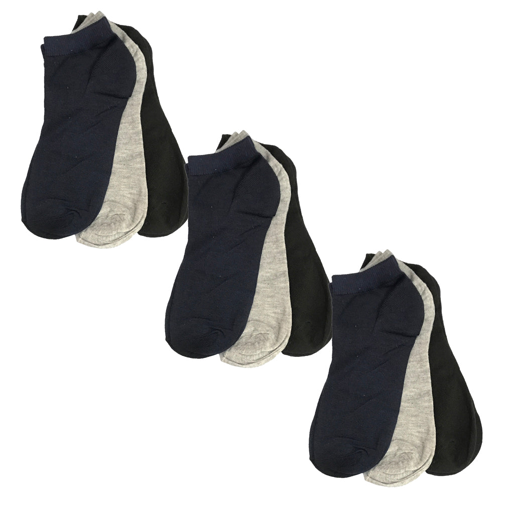 Ανδρικές κοντές Κάλτσες αστραγάλου 100% βαμβάκι σετ 9 ζευγάρια πολύχρωμες US-82019