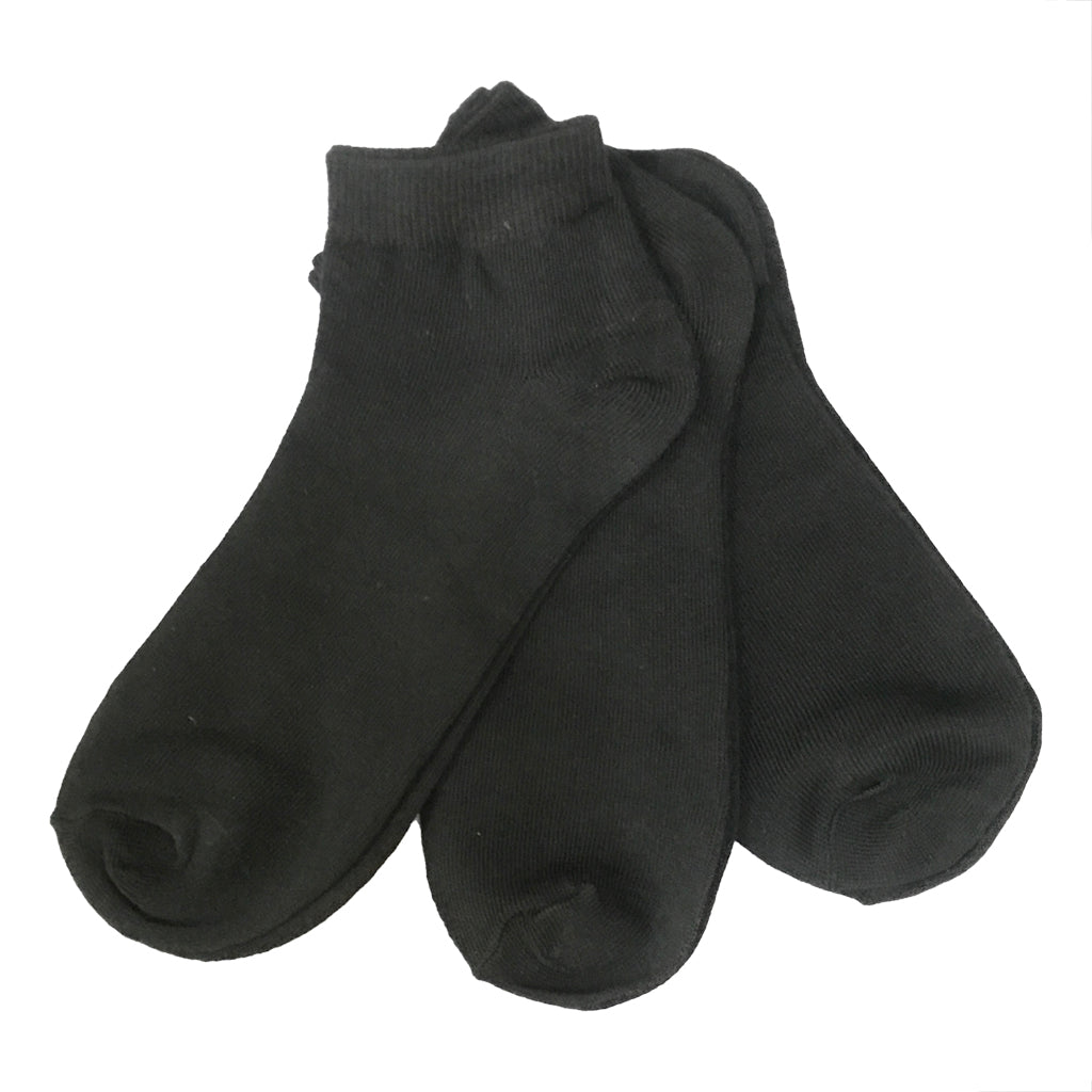 Ανδρικές κοντές Κάλτσες αστραγάλου 100% βαμβάκι σετ 3 ζευγάρια μαύρο US-81018