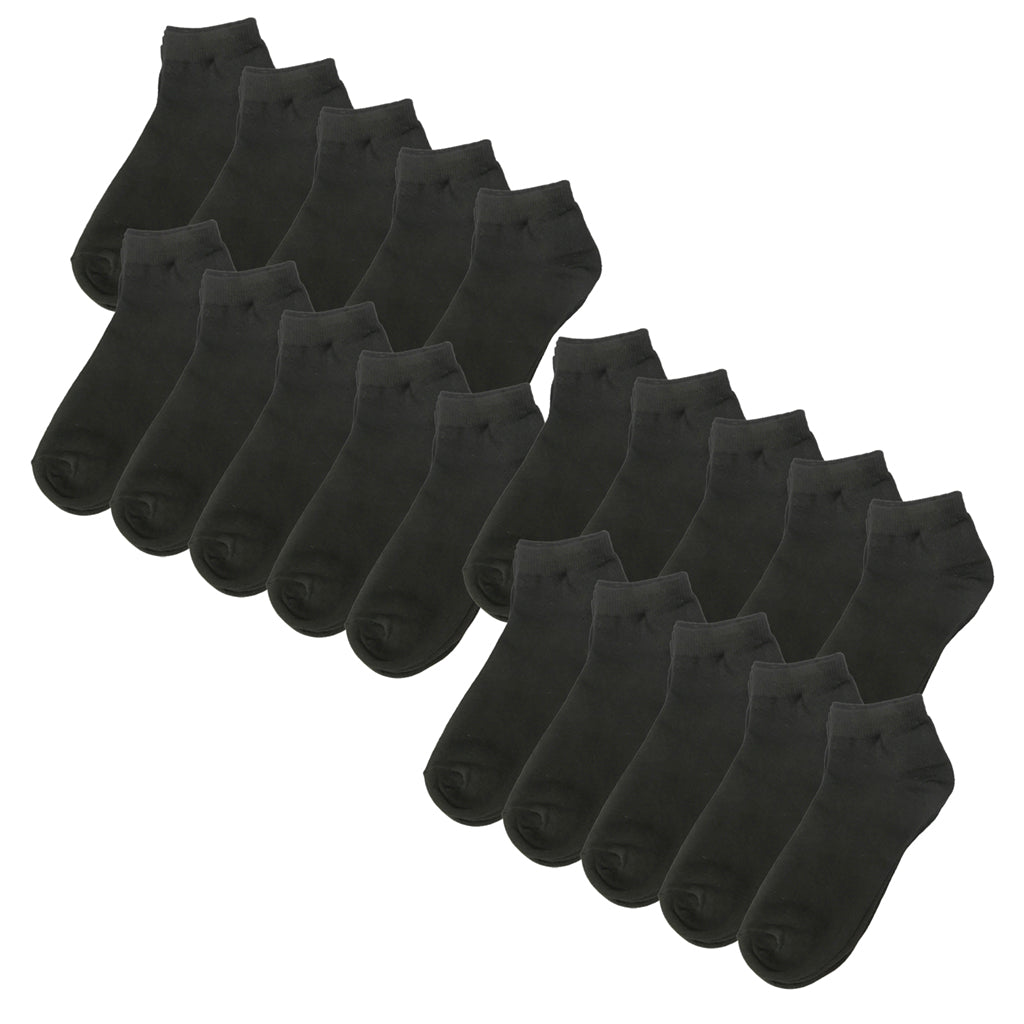 ustyle Ανδρικές κοντές Κάλτσες αστραγάλου 100% βαμβάκι σετ 24 ζευγάρια μαύρο US-8101824