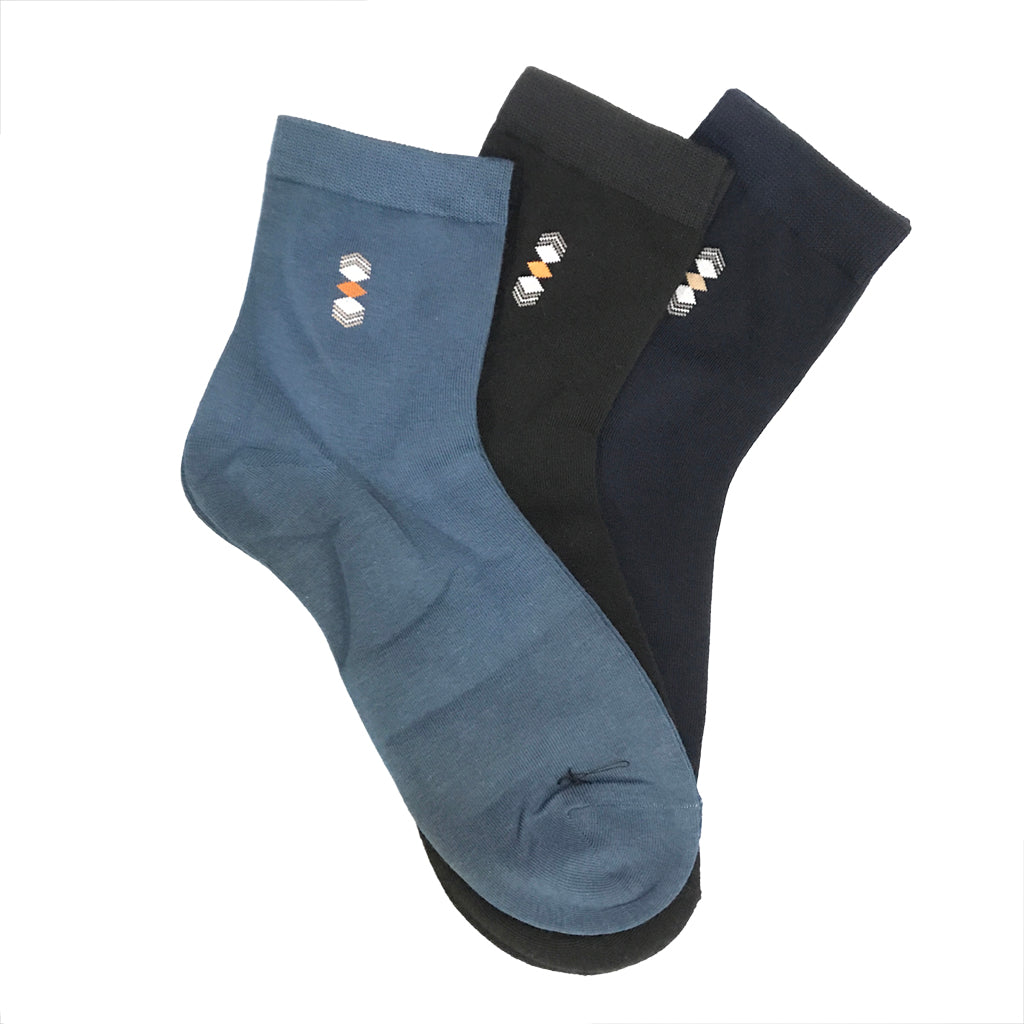 ustyle Ανδρικές ημίκοντες Κάλτσες σετ 3 ζευγάρια πολύχρωμες US-1033