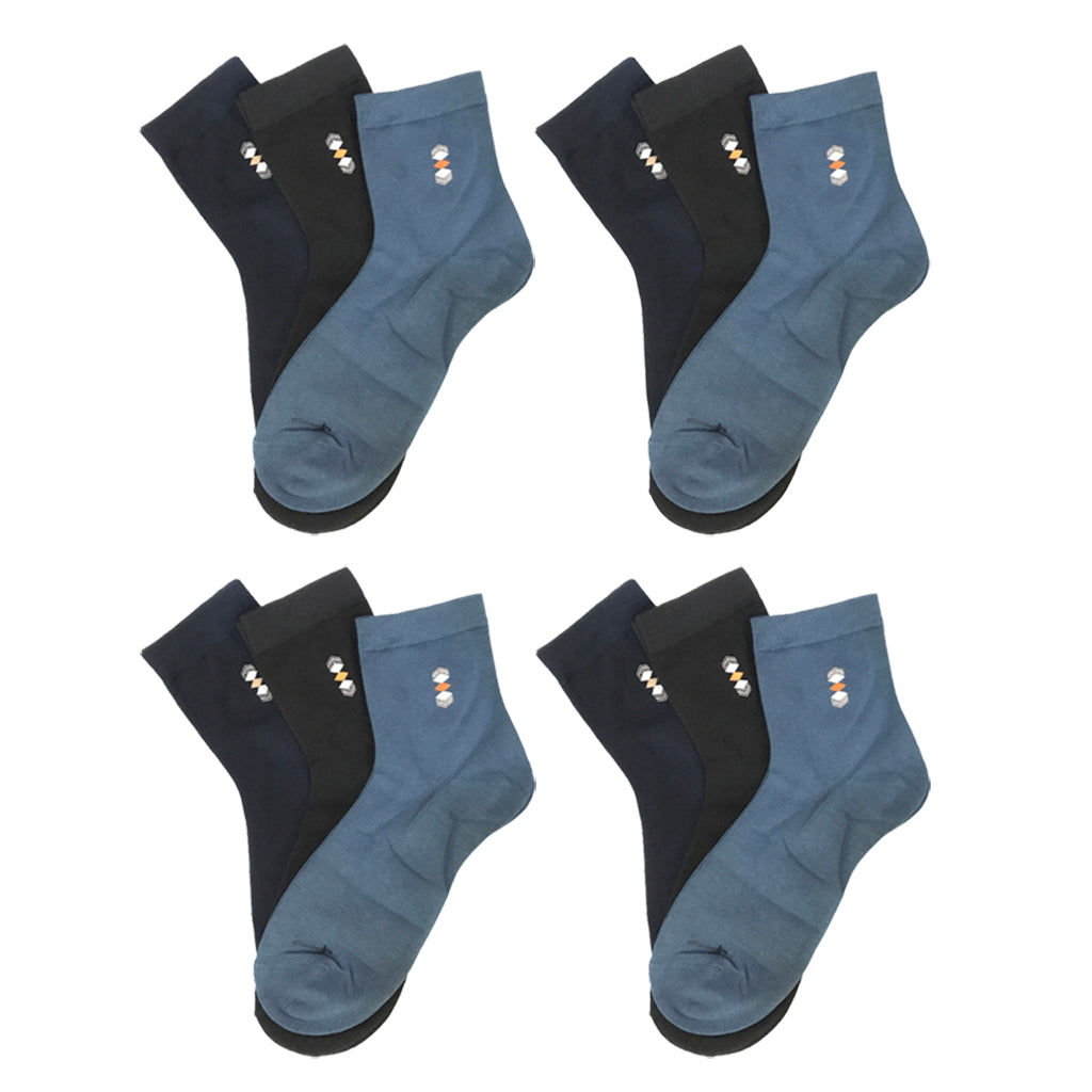 Ανδρικές ημίκοντες Κάλτσες σετ 12 ζευγάρια πολύχρωμες US-10312