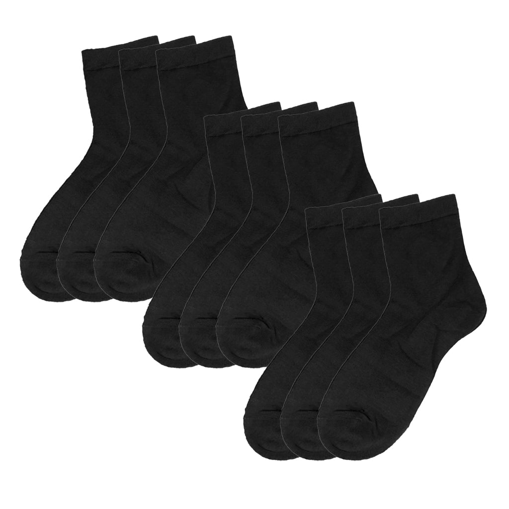 ustyle Ανδρικές ημίκοντες Κάλτσες σετ 9 ζευγάρια μαύρο US-1049