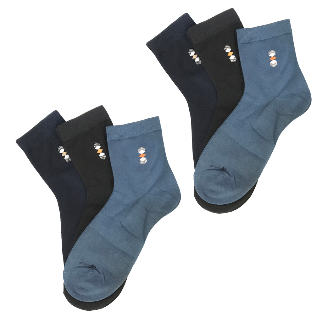 ustyle Ανδρικές ημίκοντες Κάλτσες σετ 6 ζευγάρια πολύχρωμες US-1036