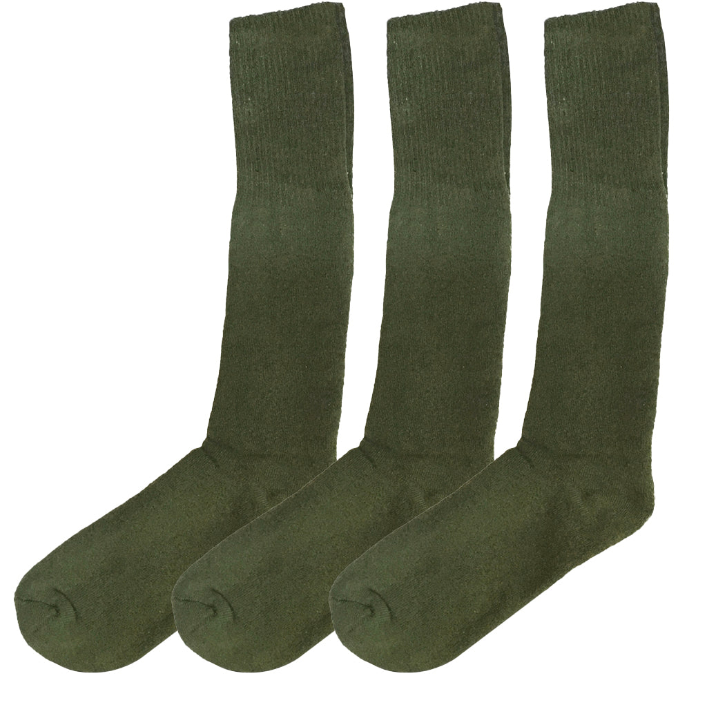 ustyle Ανδρικές στρατιωτικές Κάλτσες πετσετέ μέχρι το γόνατο σετ 3 ζευγάρια χακί US-2020-93