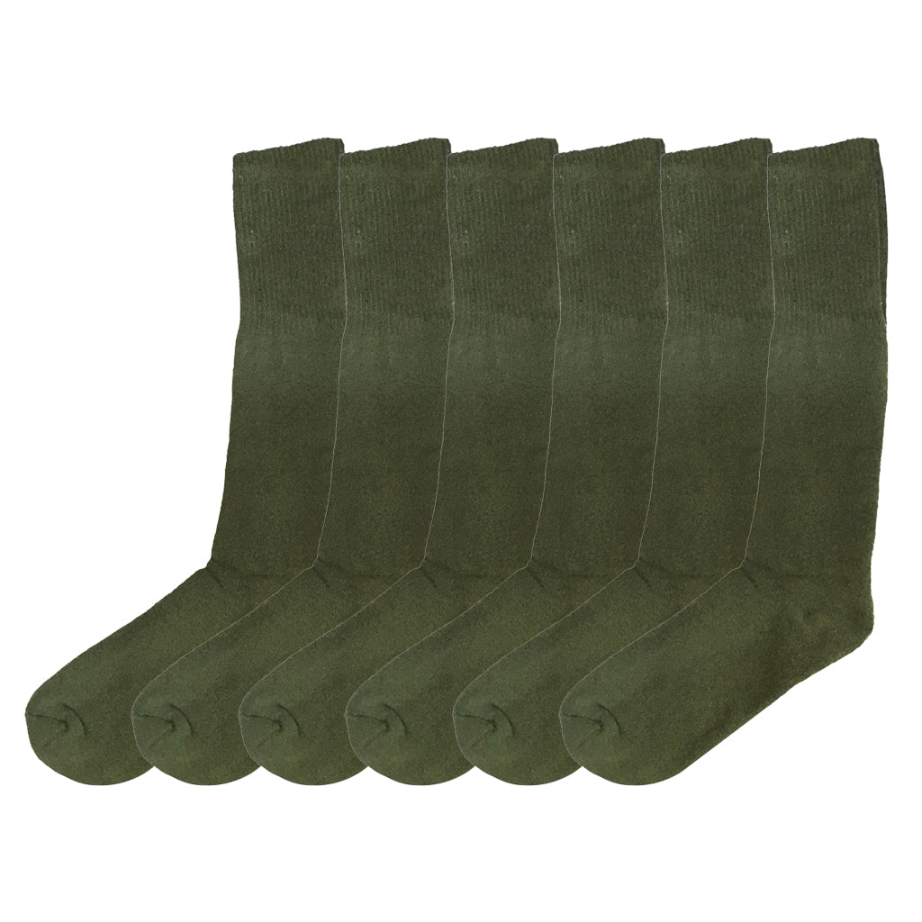 ustyle Ανδρικές στρατιωτικές Κάλτσες πετσετέ μέχρι το γόνατο σετ 6 ζευγάρια χακί US-2020-96