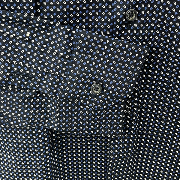 ustyle Ανδρικό βαμβακερό πουκάμισο μακρυμάνικο με σχέδιο CS-27878 Μπλε