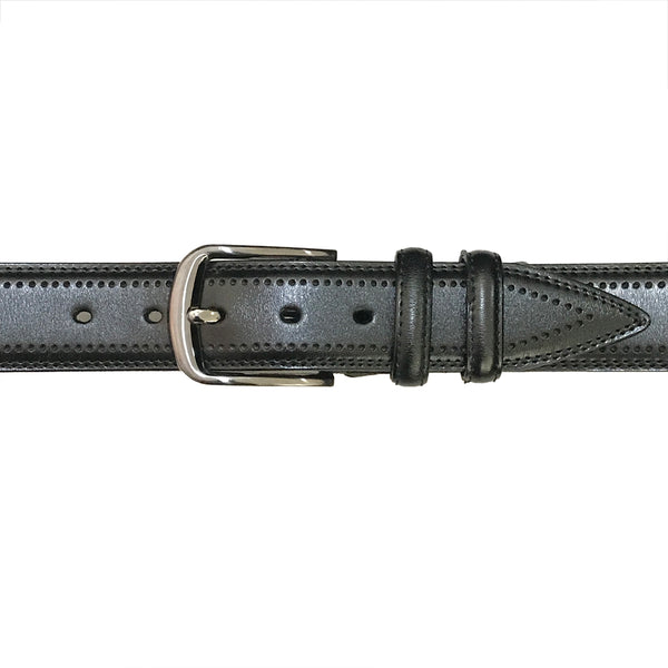 Ανδρική ζώνη γνήσιο δέρμα Φάρδος 3.8 cm μαύρο F-2105