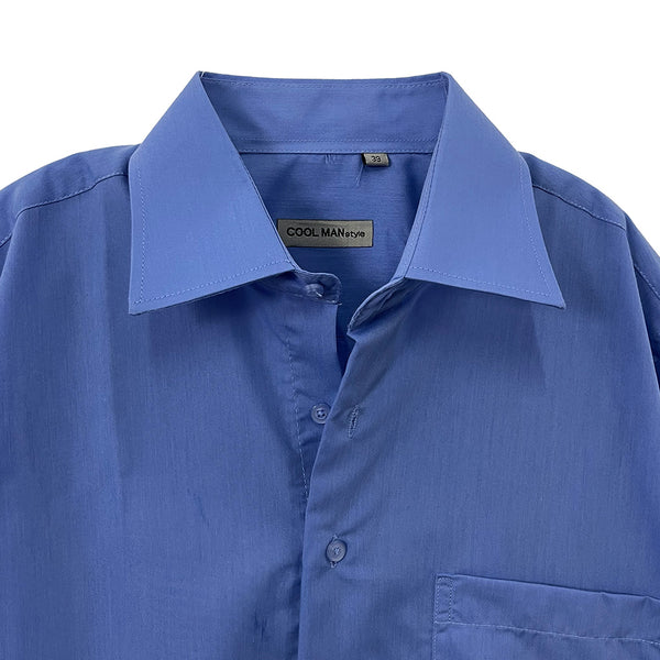 ustyle Ανδρικό πουκάμισο μακρυμάνικο με τσέπη US-513422 Μπλε