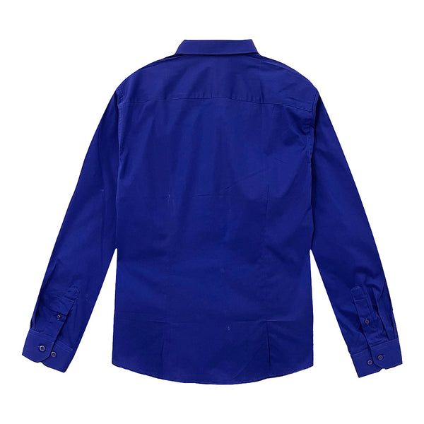 ustyle Ανδρικό πουκάμισο μακρυμάνικο SLIM FIT XS-9600-15 Μπλε Ρουά
