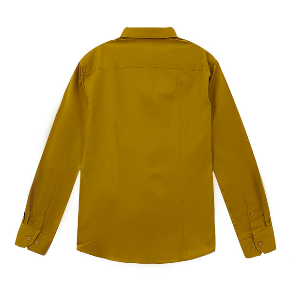 ustyle Ανδρικό πουκάμισο μακρυμάνικο SLIM FIT XS-9600-11 Μουσταρδί
