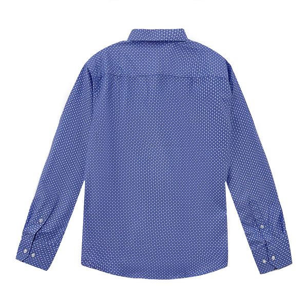ustyle Ανδρικό πουκάμισο μακρυμάνικο με σχέδιο CS-1108 γαλάζιο
