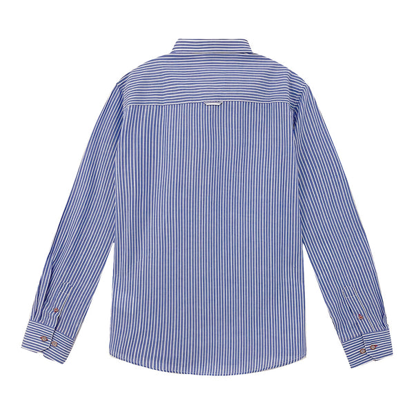 ustyle Ανδρικό βαμβακερό πουκάμισο μακρυμάνικο ριγέ Μπλε CA-3126