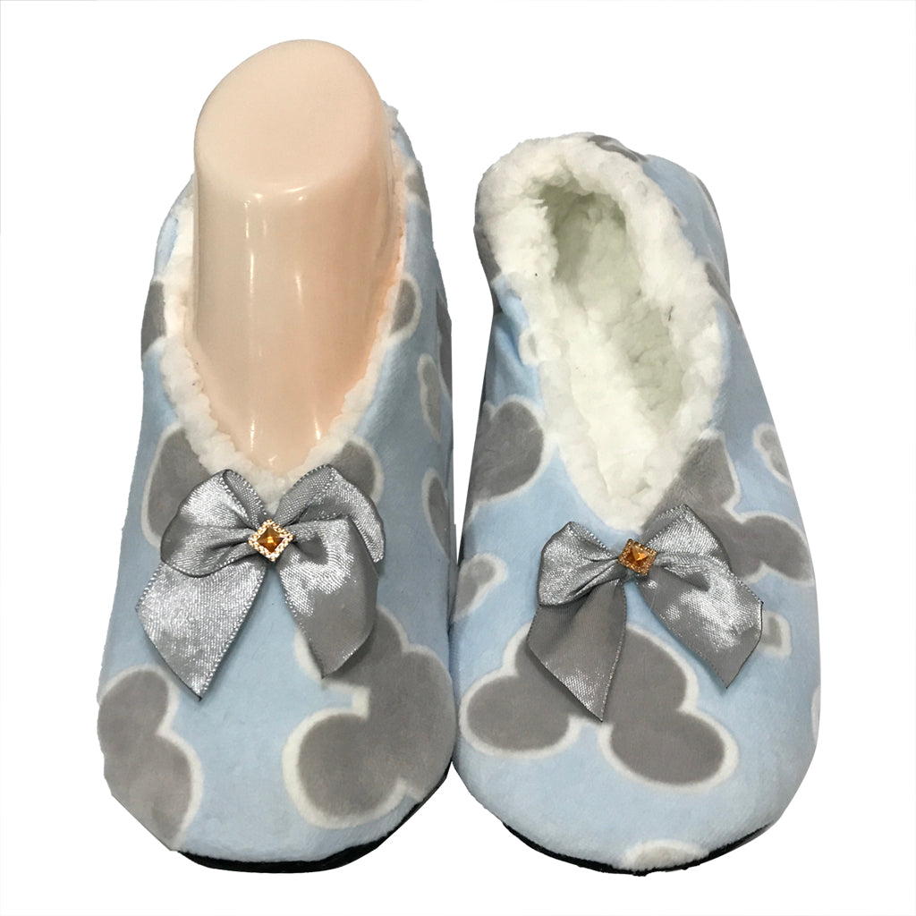 ustyle Γυναικείες χειμερινές παντόφλες σπιτιού Αντιολισθητικές σιέλ US-00032