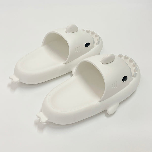 Ustyle Γυναικείες Παντόφλες καλοκαιρινές αντιολισθητικές με σχέδιο καρχαρίας US-7053-2 Λευκό