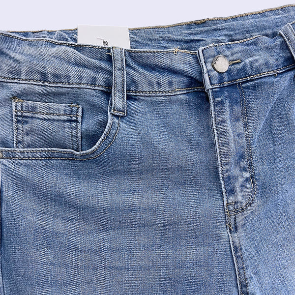 ustyle Γυναικεία παντελόνια τζιν καμπάνα ελαστικό ανοιχτό μπλε US-37198
