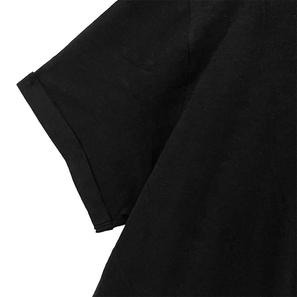 ustyle Γυναικεία βαμβακερά μπλούζακια κοντομάνικα σε μαύρο US-13438