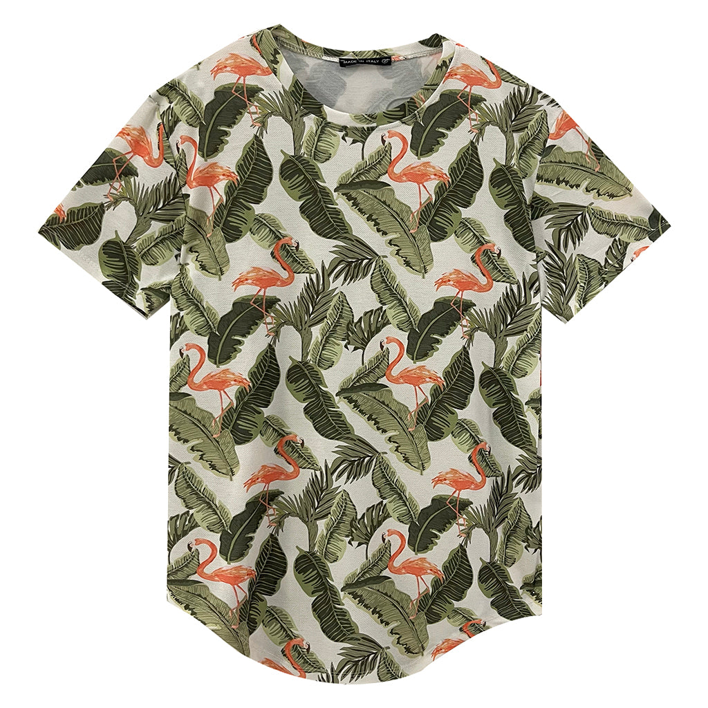 Ustyle Ανδρική Μπλούζα/T-shirt κοντομάνικη με σχέδιο flamingo