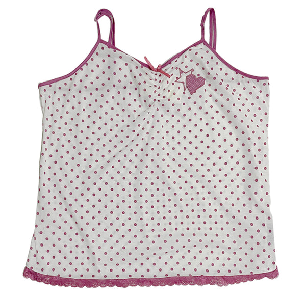 Ustyle Γυναικεία σετ πιτζάμας καλοκαιρινή βαμβακερή πουά Λευκό/Ροζ US-6041