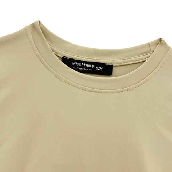 ustyle Γυναικεία Κοντά μπλούζακια κοντομάνικα ελαστικά μονοχρώμα GM-32048