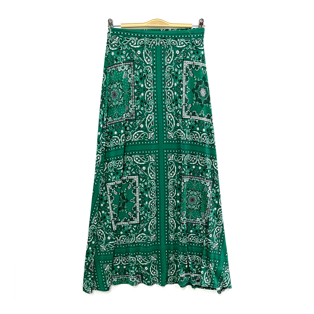 Ustyle Γυναικεία φούστα μακρύ maxi με τύπωμα GF-92733 Πράσινο One Size