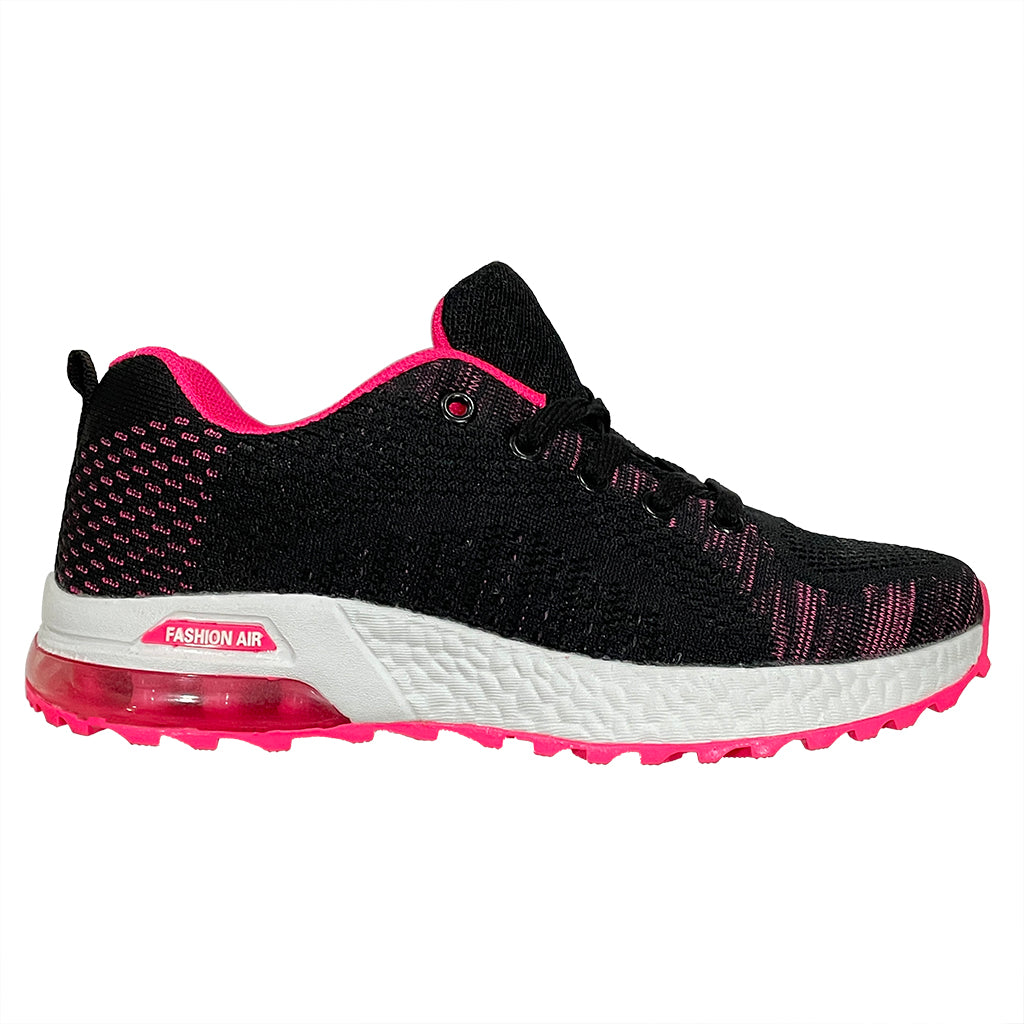 Γυναικεία sneakers αθλητικά παπούτσια μαύρο/φούξια US-255