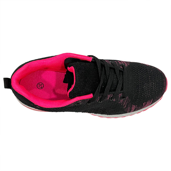 Γυναικεία sneakers αθλητικά παπούτσια μαύρο/φούξια US-255