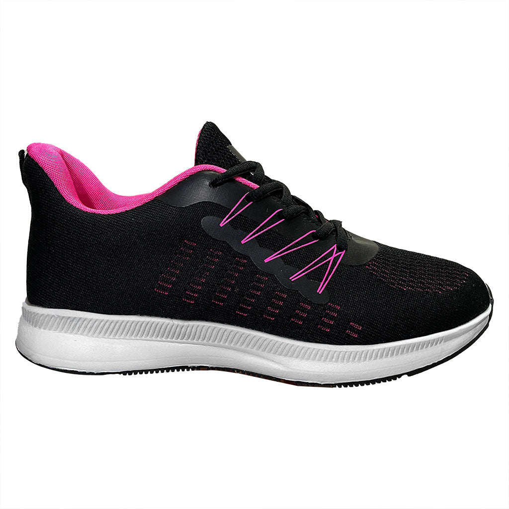 Γυναικεία sneakers αθλητικά παπούτσια μαύρο/φούξια US-112