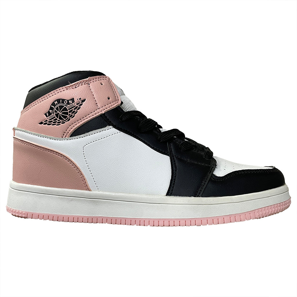 ustyle Γυναικεία sneakers αθλητικό μποτάκι Λευκό/Μαύρο/Ροζ US-1140